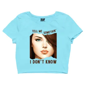 Selena Gomez Crop Top - Tell Me Something I Don't Know