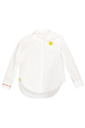 Smile Pass It On Button-Up, White