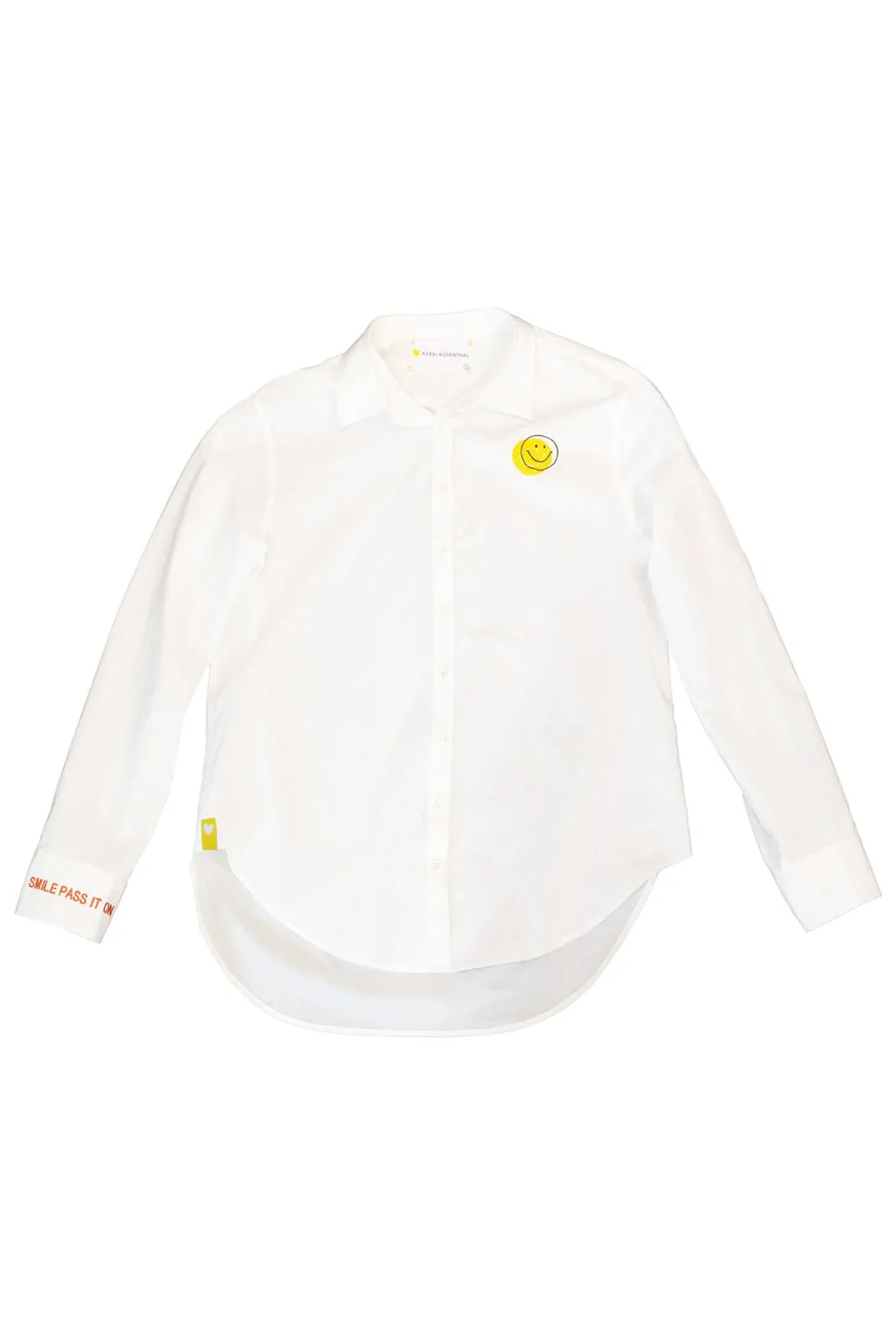 Smile Pass It On Button-Up, White