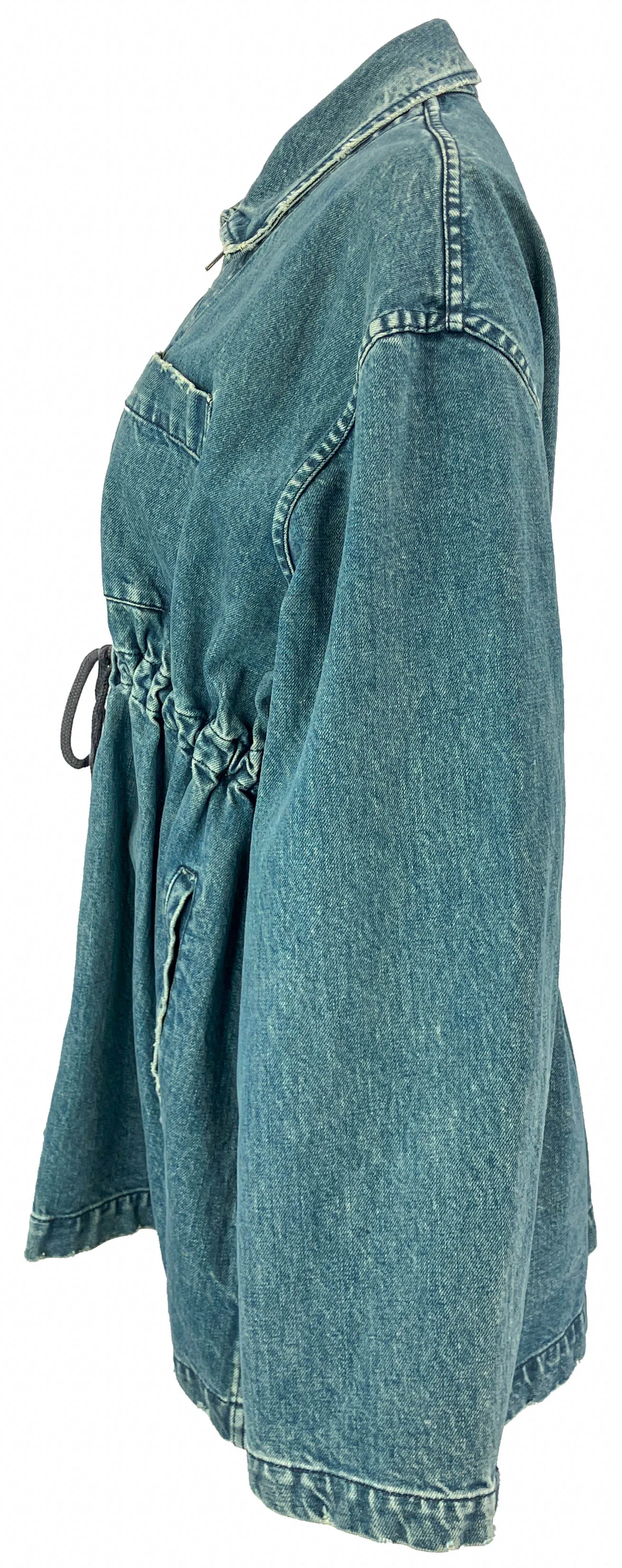 Song For The Mute Gathered Jacket in Washed Denim