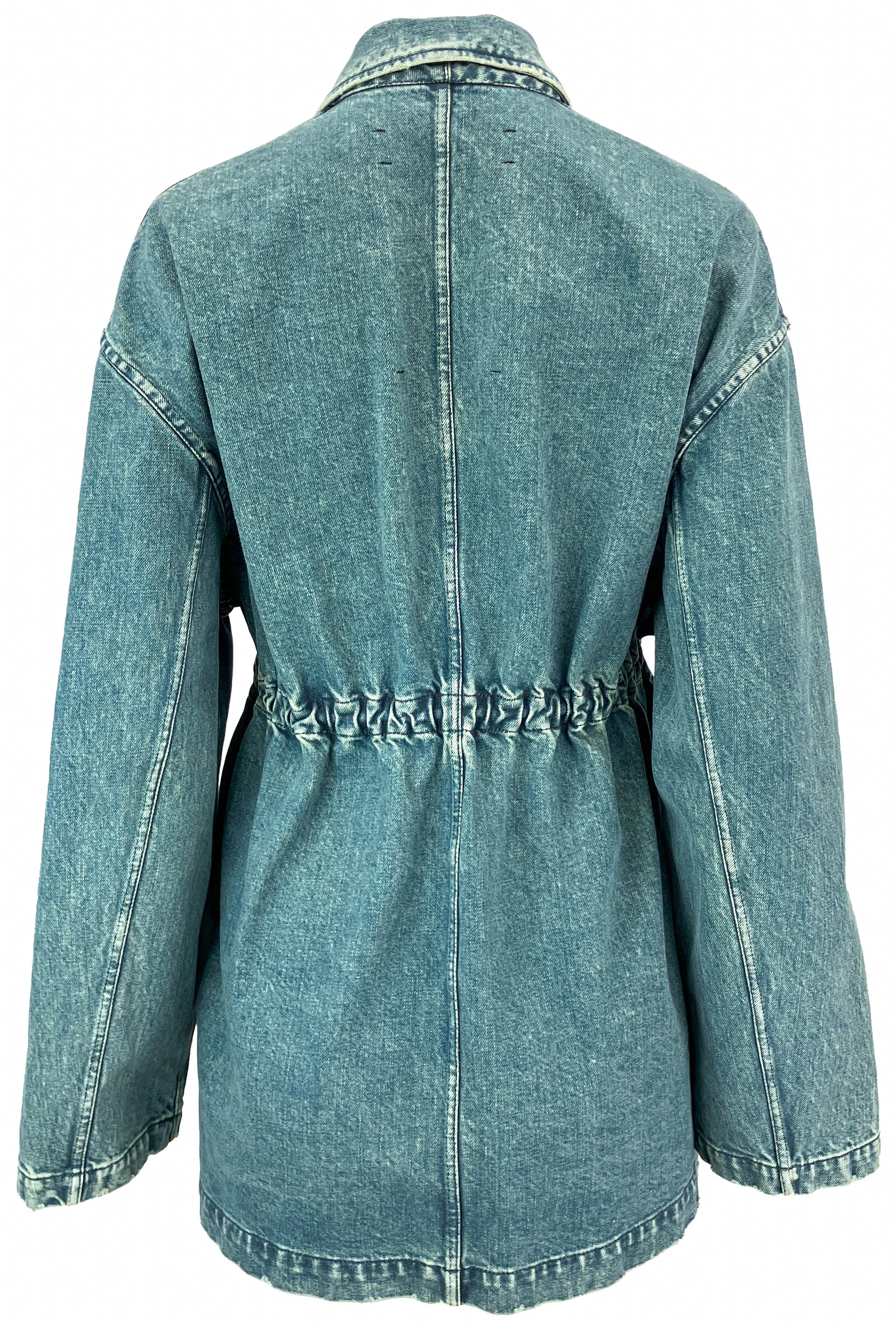 Song For The Mute Gathered Jacket in Washed Denim