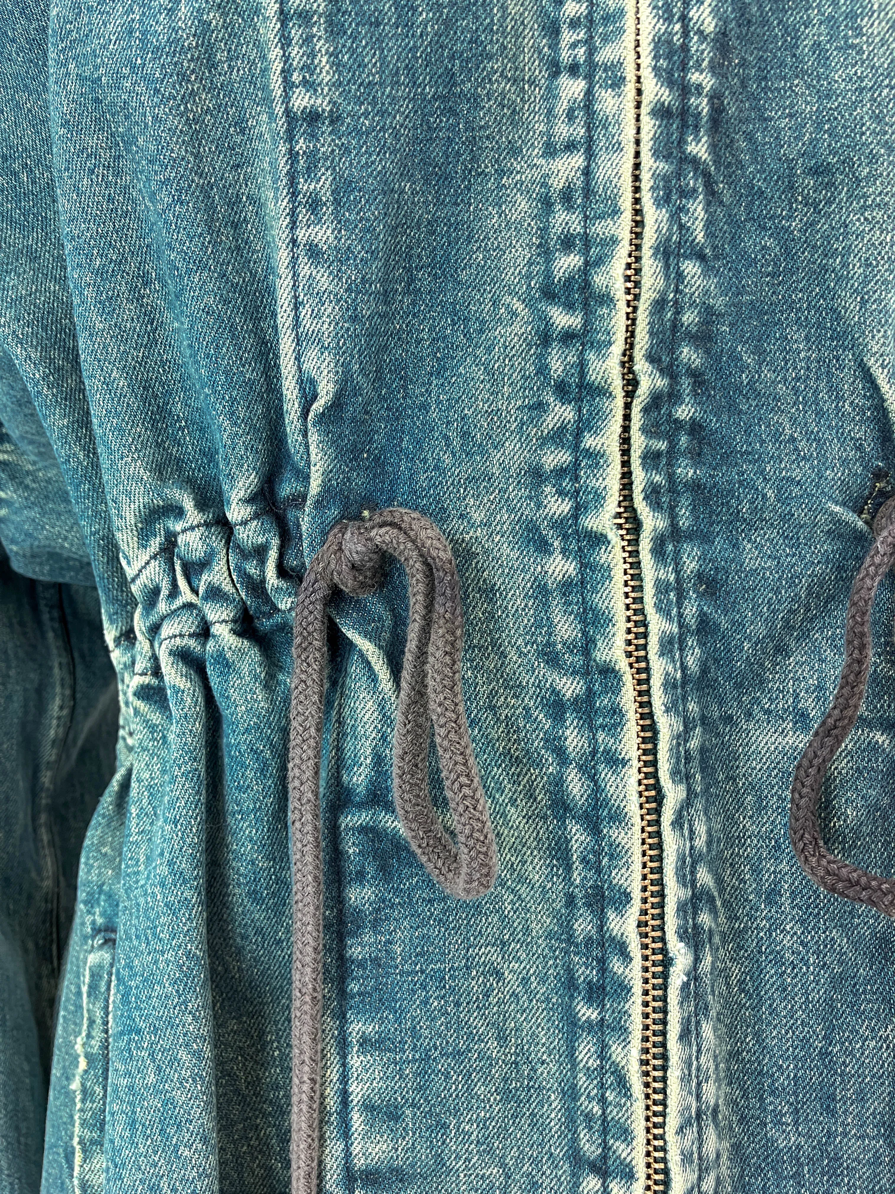 Song For The Mute Gathered Jacket in Washed Denim