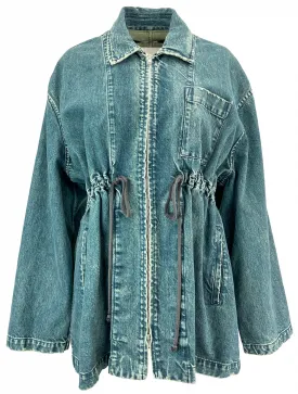 Song For The Mute Gathered Jacket in Washed Denim
