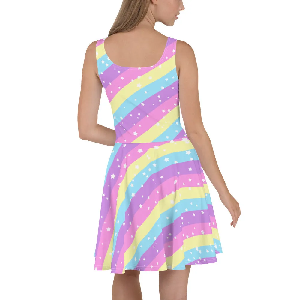 Starry Party Rainbow Skater Dress