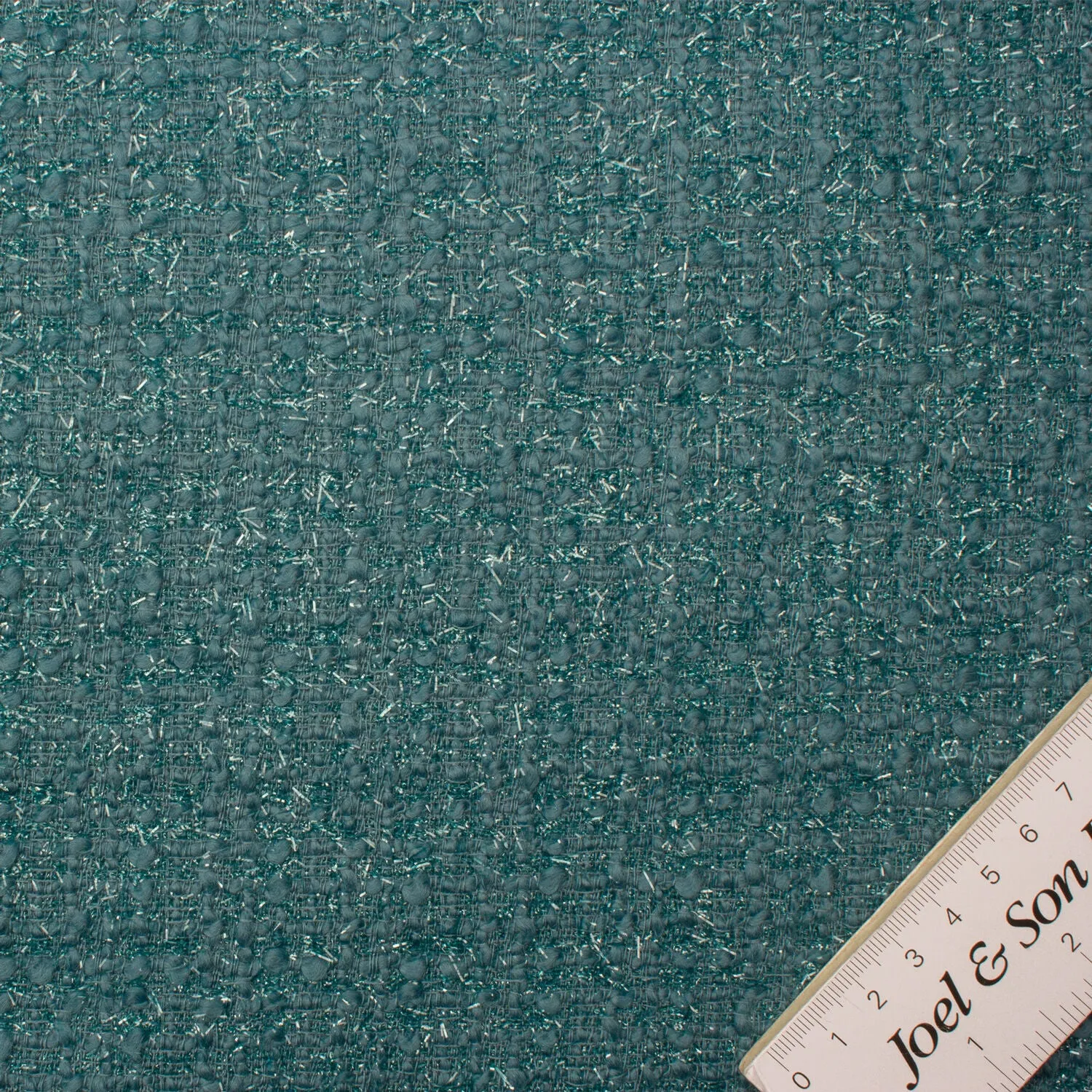 Teal Green Lurex Wool Bouclé