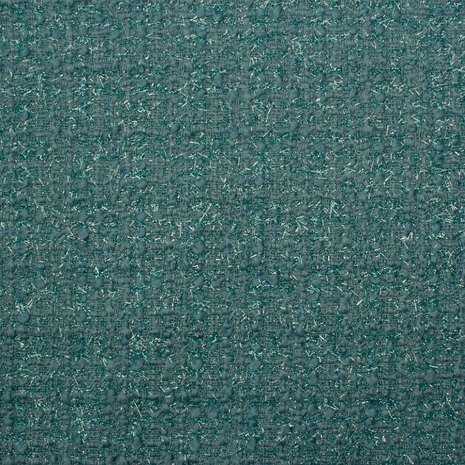 Teal Green Lurex Wool Bouclé