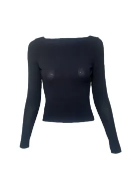 Tom Ford for Gucci Black Sleek Open Back w/ Logo Buckle Shirt