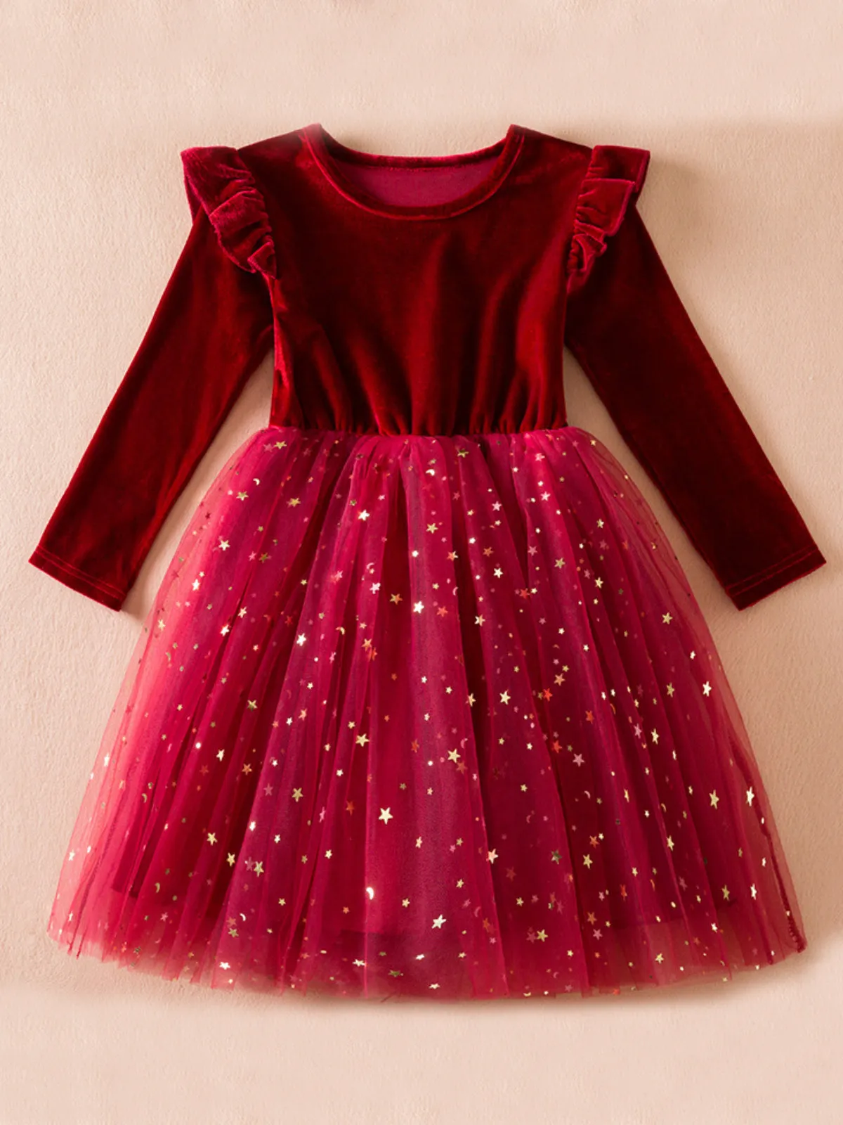 Twinkle and Twirl Starry Velvet Tutu Dress