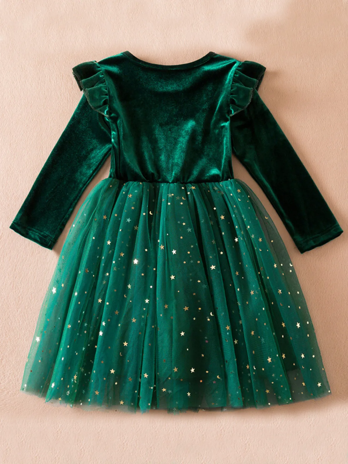 Twinkle and Twirl Starry Velvet Tutu Dress