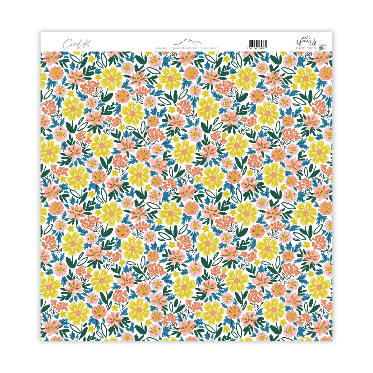 Vellum 12x12 a una cara "Flores Starry" STARRY NIGHTS