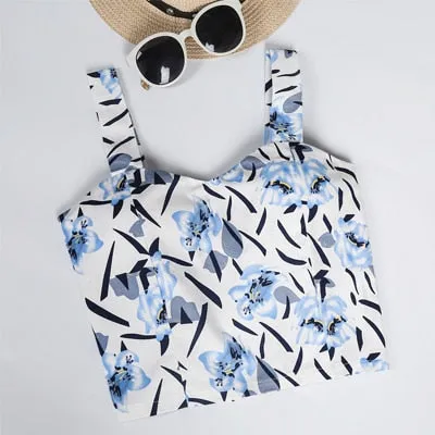 VenusFox Women Sexy Floral Tube Tops Cropped Tops Tank Crop Top Short Cami
