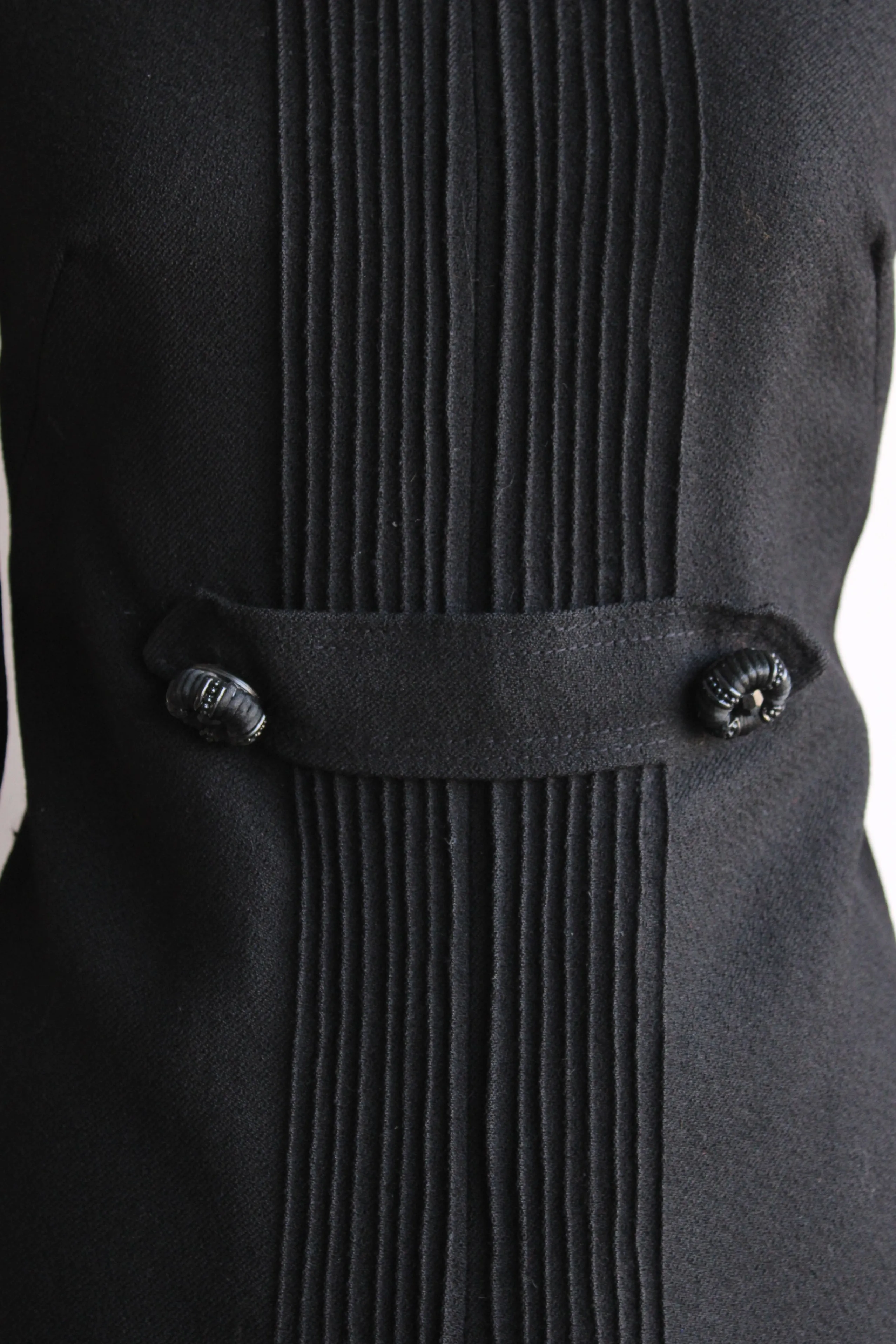 Vintage 1960s Black Wool Dress