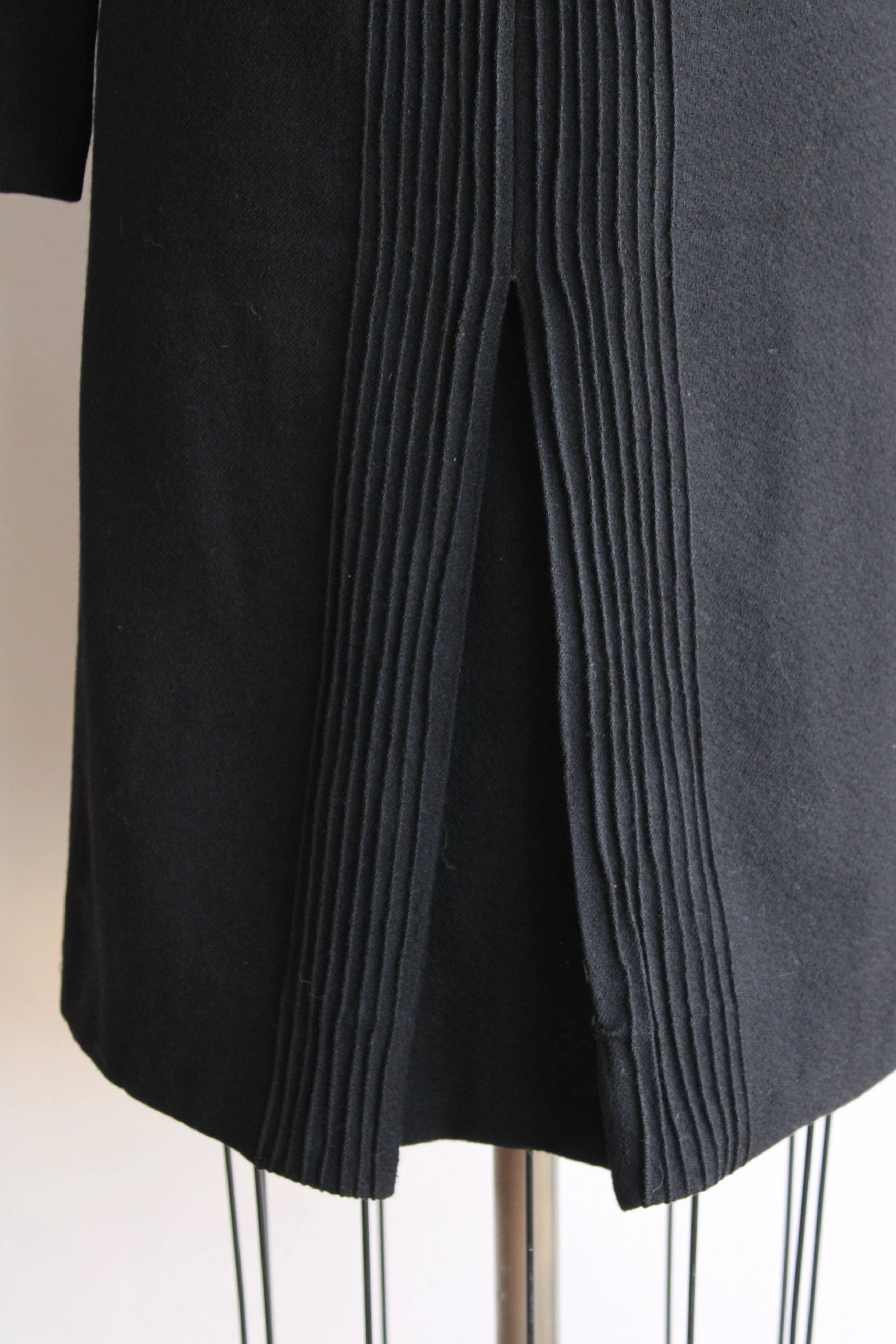 Vintage 1960s Black Wool Dress