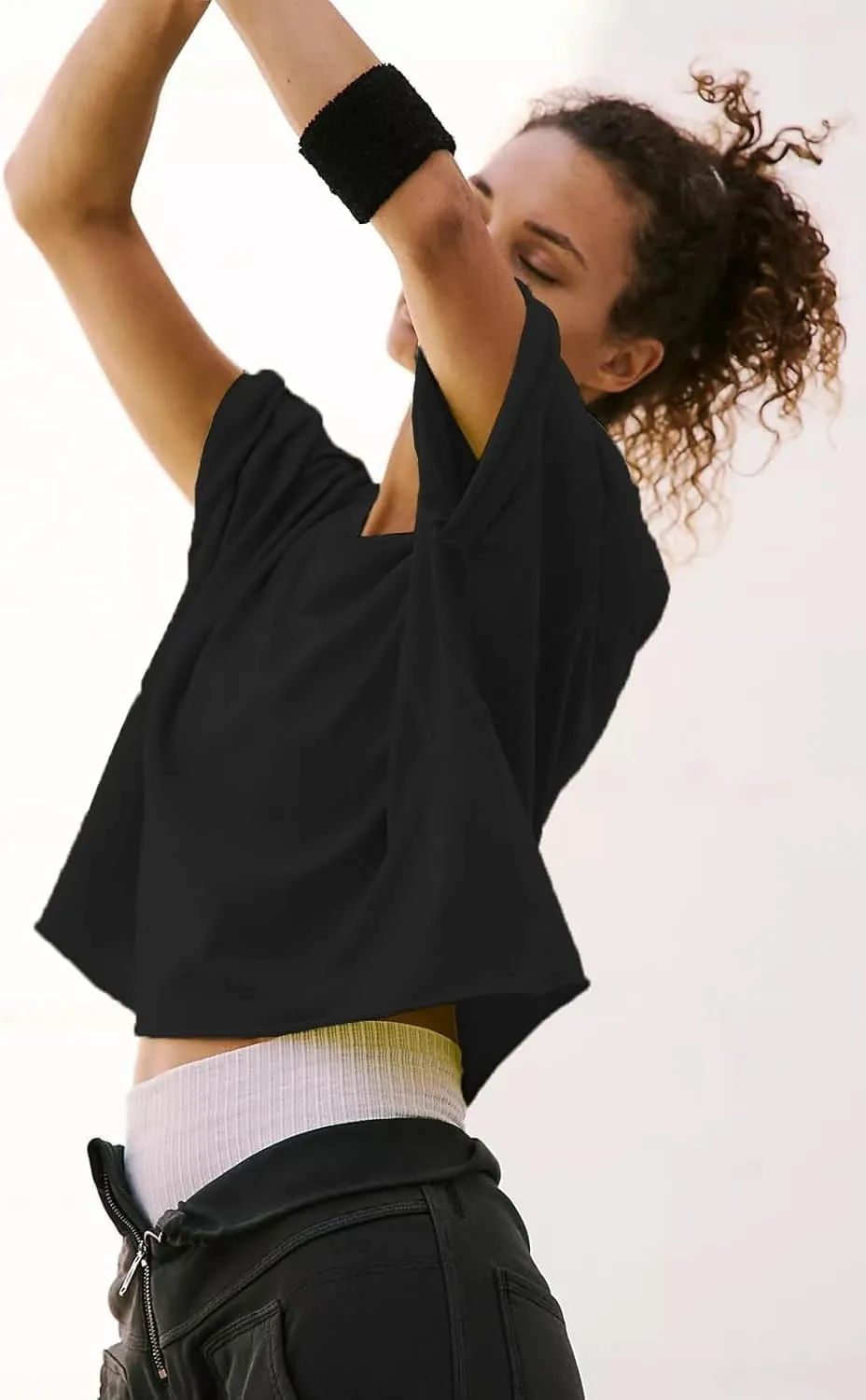Women's Summer Short Sleeve Crop Tops Casual Basic Cotton Athletic Yoga Running T-Shirts