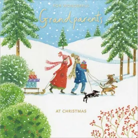 Woodmanstern Sleigh in he Snow Wonderful Grandparents Christmas Card - 611278