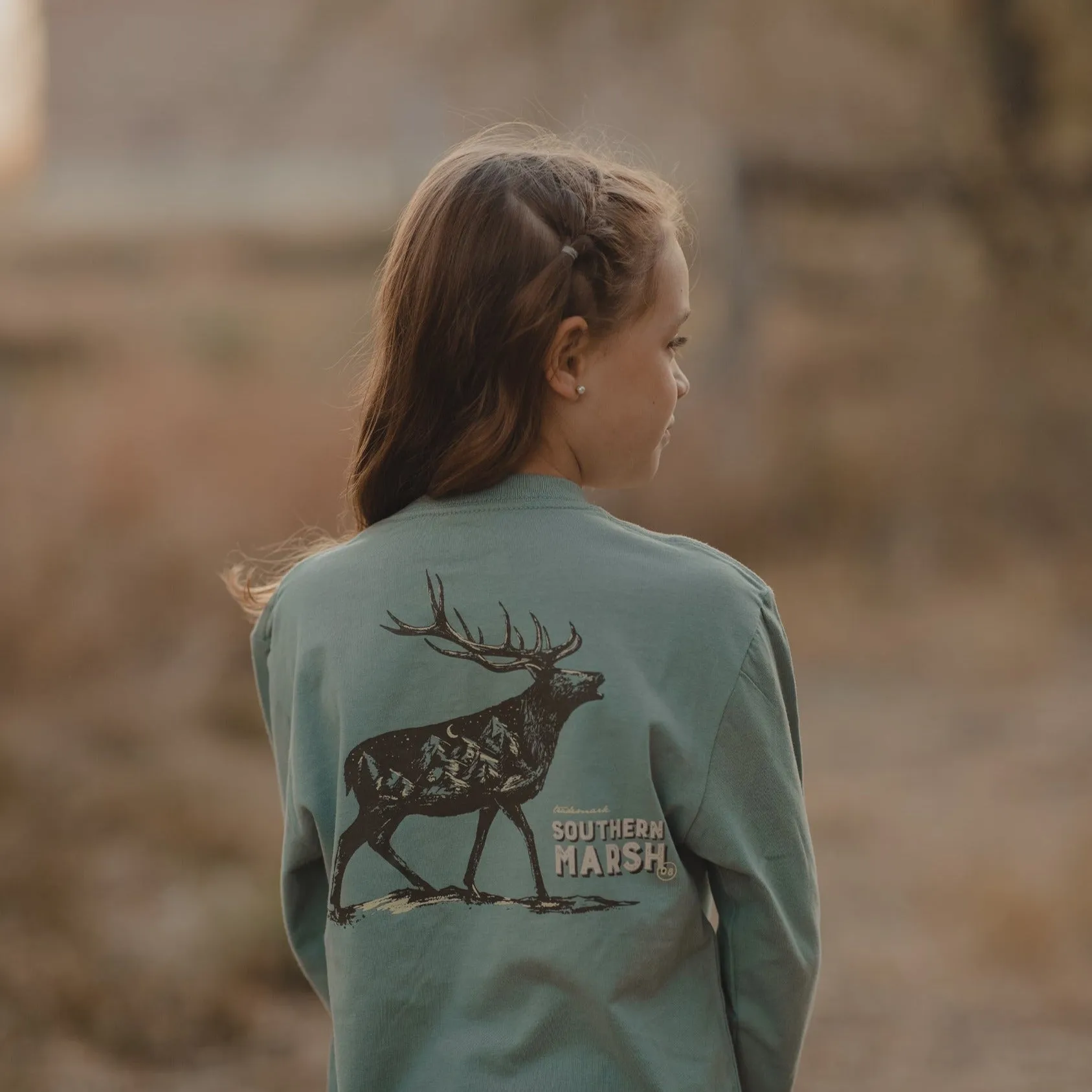 Youth Starry Silhouette Tee - Elk - Long Sleeve