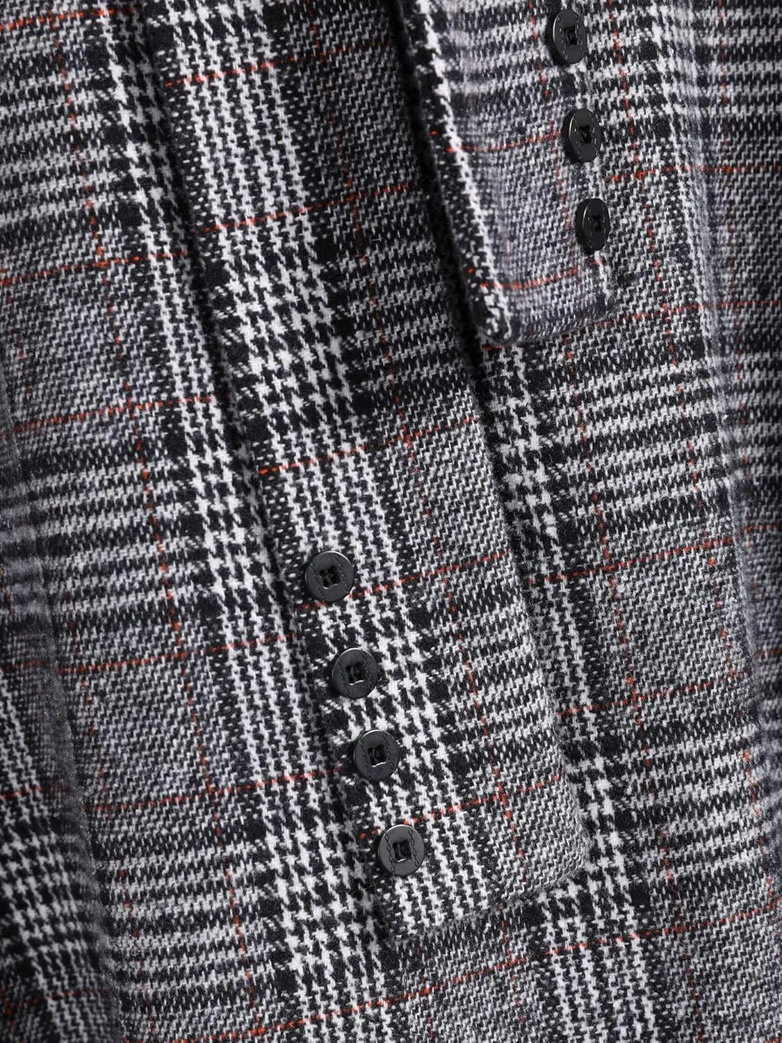 ZAFUL Women's Winter Skirt Plaid A-Line Pleated Midi Skirt High Elastic Waist Vintage Tartan Skirt with Pockets